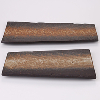 Plateau à sushi en céramique classique de 14 pouces pour restaurant à thème, écologique, durable, jetable, compatible micro-ondes, plat de cuisson au gril