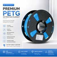 Filamen PETG 1.75mm Langsung dari Pabrik, Kekuatan Tinggi, Tidak Mudah Melengkung, Resin Plastik Virgin Segel Vakum, Spool untuk Pencetakan FDM OEM