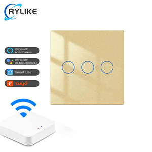 Nhà máy chất lượng cao EU Anh 2 Gang ZigBee tường chuyển đổi thông minh tuya thông minh điều khiển bằng giọng nói Vàng màn hình cảm ứng chuyển đổi ánh sáng cho nhà - Product Image 5