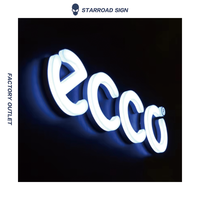 Panneau d'affichage à LED en acier inoxydable Mot à LED Caractères lumineux Acrylique Pvc Panneau publicitaire Enseigne de porte