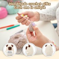 En promotion : Figurine de chien en crochet fait main ODM, à énergie positive, avec motif de chiot tenant une carte, Ornement pour adulte