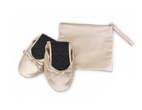 Chaussures de ballerines en PU pour femmes fermeture à glissière chaussure enroulable jetable légère avec sac à fermeture éclair sauvetage de fête populaire pour les pieds douloureux