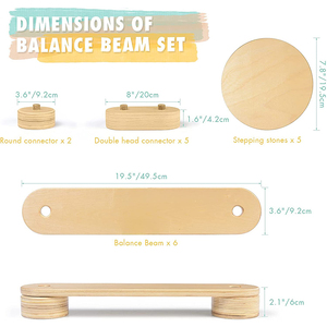 Chuangxin – meubles Montessori pour tout-petit, planche de faisceau d'équilibre pour enfants, jeu de pierres à marcher, planche en bois pour l'entraînement de l'équilibre des enfants - Product Image 4