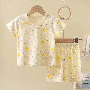 Pigiama Estivo per Bambini in Puro Cotone con Motivi Cartoon, Maniche Corte e Pantaloncini, per Ragazzi e Ragazze, Uso Domestico e all'Aperto, Trattamento Morbido - Product Image 3