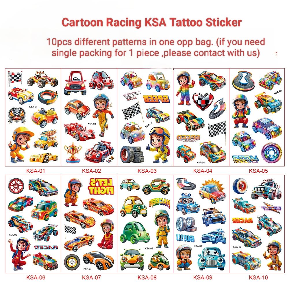 ชุดแข่งการ์ตูน ksa 10ชิ้นต่อแพ็ค