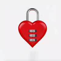 Cadenas à combinaison en forme de cœur à 3 chiffres, en alliage de zinc, sans clé, pour bagages, sacs à dos, portes d'armoires et valises