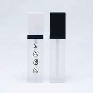 Contenant en plastique pour brillant à lèvres, emballage cosmétique pour rouge à lèvres, tube carré givré de 3 ml, impression sérigraphiée noire, vente en gros - Product Image 1