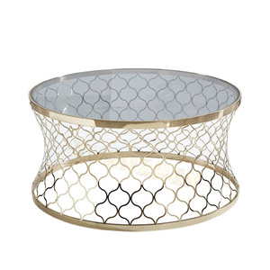 Xuanzhen Living Room Furniture Gold Nordic Coffee <strong>Table</strong> Royal Luxury Round Coffee <strong>Table</strong> Modern Glass <strong>Center</strong> <strong>Table</strong> for Sale - Product Image 6