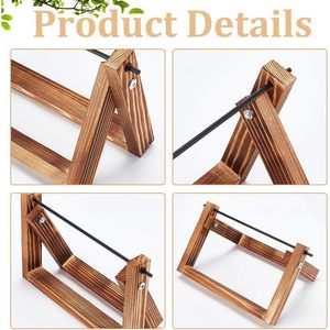 Support de rangement pour fils en bois massif, forme carrée, design simple, aide pratique au tricot pour usage domestique - Product Image 4