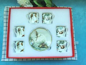 Tazas de Café de Porcelana Fina de Lujo para Restaurante Moderno, con Platillo, Juego de Tazas de Té de Cerámica Dorada - Product Image 5