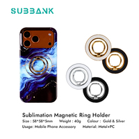 Support de téléphone magnétique Prosub en gros pour sublimation, anneau de 58 mm en PC enduit, support imprimé DIY pour accessoires de téléphone MagSafe