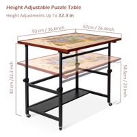 Table de puzzle inclinable de 1500 pièces avec pieds et couvercle, plateau de puzzle réglable en angle et en hauteur avec rangement