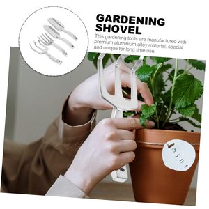 Set di <span class=keywords><strong>attrezzi</strong></span> da giardino 4 pezzi <span class=keywords><strong>per</strong></span> <span class=keywords><strong>attrezzi</strong></span> paletta da piantare pala da giardinaggio <span class=keywords><strong>orticoltura</strong></span> rastrelli pratici in lega di alluminio argento - Product Image 3