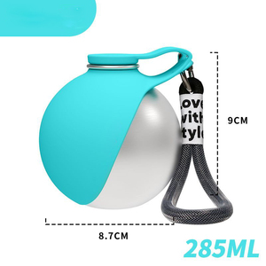 อุปกรณ์สำหรับสัตว์เลี้ยง: ที่จ่ายน้ำแบบพกพาสำหรับสุนัขที่ต้องออกไปข้างนอก ตะขอสแตนเลส 304, ที่จ่ายน้ำแบบพับได้ทรงกลม - Product Image 4