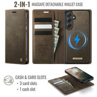 Étui portefeuille 2-en-1 détachable CaseMe en cuir synthétique avec chargement sans fil et blocage RFID pour cartes de visite A13