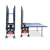 Table de tennis de table MDF 12 15 18mm, table populaire et pliable avec roues mobiles de 125mm, 1 pièce