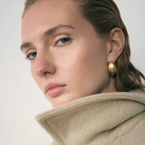 Fashion Stainless Steel Ear Studs Water Drop Shape <b>Earrings</b> <b>Gold</b> Plated Trendy Women's Ear Hangings - Product Image 2