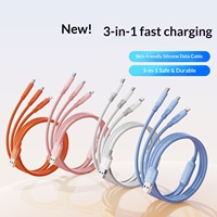 Câble de données 4-en-1 à charge rapide 60W avec conducteur en cuivre composite pour téléphones mobiles et tablettes Android (USB//Micro)