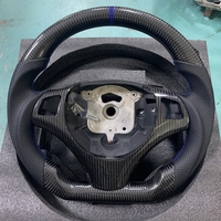 Volant de Voiture pour BMW Série M3 E90 E92 E93 E91 E81 E82 E87 E88 en Fibre de Carbone et Cuir, Prend en Charge la Personnalisation