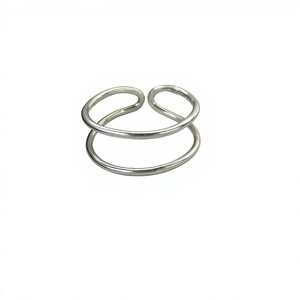 Geometric 925 Silver Minimalist <b>Plain</b> Band <b>Ring</b> Unisex Everyday Wear - Product Image 1