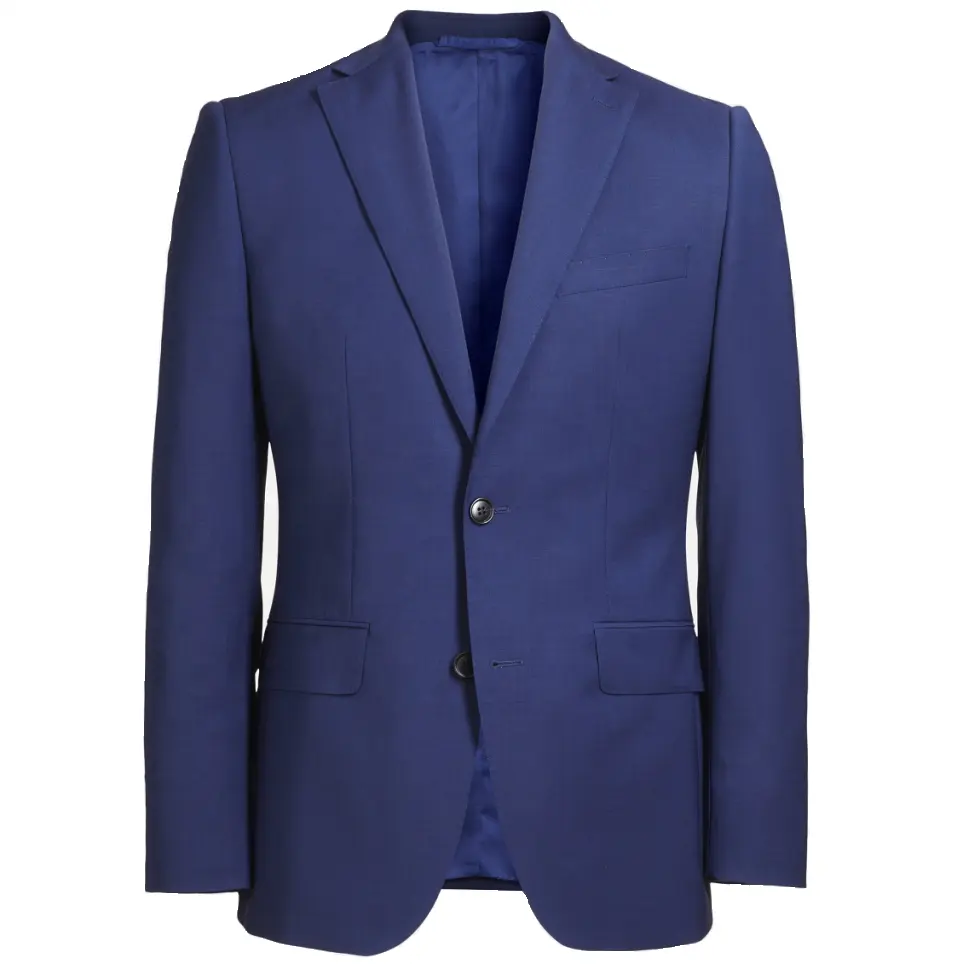 Single breasted two buttons custom royal blue tailored slim fit business mens casual blazers