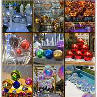 Boules à miroir gonflables sphère PVC grand ballon miroir réfléchissant grande boule brillante pour la décoration d'événements de fête de mariage de Noël Disco