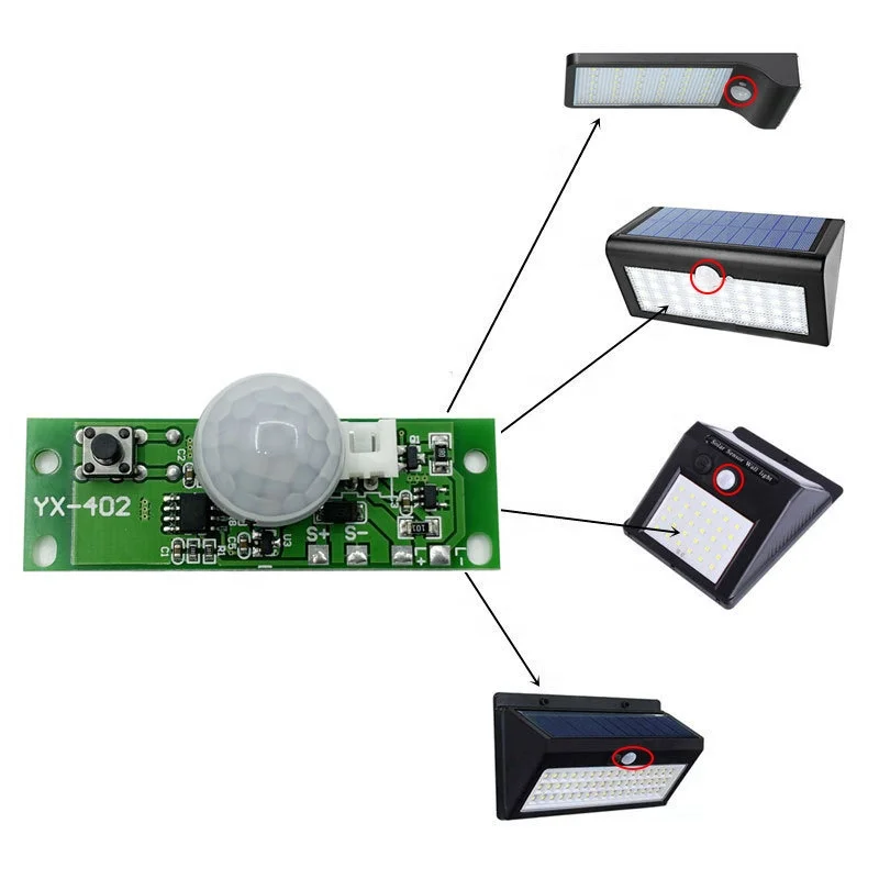 3.7V DIY Solar Lamp Control Sensor PIR Wall Light Controller Infrared Human Body Induction Solar Circuit Board