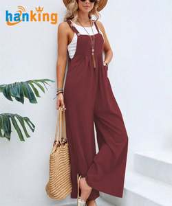 Women's Sweet Style Solid Sleeveless Full Length Knitted Spring <b>Jumpsuit</b> Female Romper Overalls Suspender Trouser Casual <b>Baggy</b> - Product Image 2