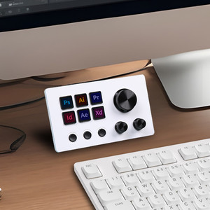 แป้นพิมพ์หน้าจอ LCD แบบสตรีมภาพปุ่ม6คีย์ตัวควบคุมการสร้างเนื้อหาแบบสดปุ่มแบบกำหนดเองสำหรับ Windows /macos/android/ios/ios ของขวัญ - Product Image 2