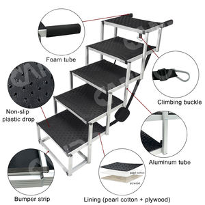 कैंबोपेट पालतू कुत्ते कार सीढ़ी पोर्टेबल फोल्डेबल हल्के कुत्ते सीढ़ी समायोज्य पालतू रैंप आउटडोर - Product Image 3