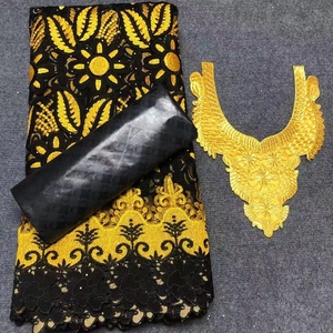 2.5 + 2.5 Yards Bazin Riche Tissu Avec 100% Coton Brodé Dentelle Sèche <span class=keywords><strong>2020</strong></span> Vente Chaude Guipure Suisse Voile En Suisse - Product Image 6