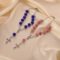 YWJC Vente en gros de chapelets personnalisés en cristal, perles de prière religieuses catholiques, chapelets catholiques