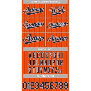 Camiseta con botones de béisbol a rayas personalizada con número de nombre personalizado naranja/rayas azul marino tallas para hombres/mujeres/jóvenes-31 - Product Image 1