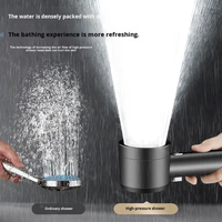 Pommeau de Douche Supermarché 4 Fonctions, Douchette à Main avec Filtre à Charbon Actif ACF pour Élimination du Chlore, Haute Pression, Économie d'Eau