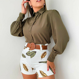 Short de rue en polaire surdimensionné personnalisé, ensemble de <span class=keywords><strong>jogging</strong></span> 2 pièces uni pour femmes, survêtement de gym/ - Product Image 3