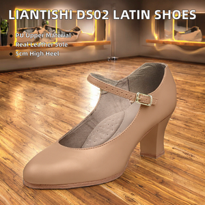 Chaussures de danse latine à talon haut en PU avec doublure en coton, semelle extérieure en cuir véritable, prix de gros, faible MOQ, OEM, ODM, DDP - Product Image 2