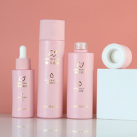 Perawatan Kulit Mewah Set Botol Minyak Esensial, Wadah Kemasan Kaca Kosmetik Toples Krim dan Lotion Pompa Serum Penitis