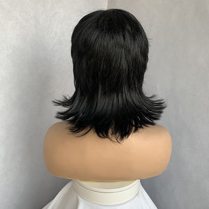 วิกผมสั้นสีดำแบบชั้นๆ สไตล์ยุค 80 ทรงมัลเล็ต พิกซี่ พร้อมหน้าม้า ตัดแบบวูล์ฟคัท วัสดุสังเคราะห์ ดูเป็นธรรมชาติ ตลก สำหรับ<span class=keywords><strong>ผู้ใหญ่</strong></span> ใช้แทนผมจริง สำหรับงานปาร์ตี้ - Product Image 5