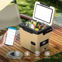 Glacière électrique 12L/18L Mini réfrigérateur à batterie au lithium Mini réfrigérateur portable pour camping en plein air Réfrigérateur avec poignée