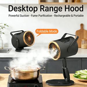 Hotte de cuisine de table portable, purificateur d'air, forte aspiration, pour cuisine, hot pot, barbecue, camping, mini hotte aspirante intelligente USB - Product Image 1