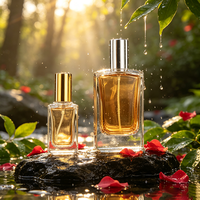 Botol Parfum Kaca Kotak Kosong 30ml 50ml 100ml, Harga Murah, MOQ Rendah, Transparan, Pompa Semprot Crimp Neck, Matte Frost, Sablon