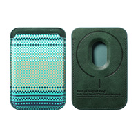 Étui pour téléphone portable Apple compatible avec MagSafe, porte-cartes magnétique à coutures rayées, Kevlar, porte-cartes magnétique puissant
