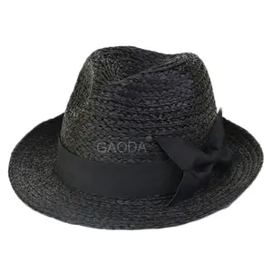 V Custom Fedora Hat Black Fedora Straw Hat