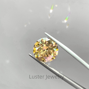 LUSTERFactory Precio al por Mayor, Moissanita Color D, Claridad VVS, Pasa el Probador, Piedra de Moissanita, Corte Brillante Redondo, Color Amarillo, Suelta - Product Image 3