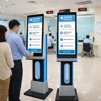 Kiosco de Autoservicio con Iluminación LED Sinmar, Kiosco de Pedidos y Pagos Todo en Uno para Interiores con Impresora