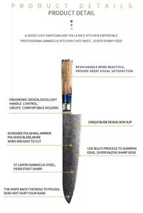 Dao bếp & Phụ kiện Bộ dao đầu bếp Tay cầm nhựa xanh lam Thép Damascus VG10 Bộ dao bếp Nhật Bản - Product Image 2