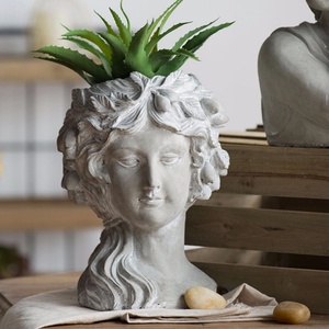 Florero de cara para decoración del hogar y jardín, macetero de <span class=keywords><strong>cabeza</strong></span> de Diosa <span class=keywords><strong>griega</strong></span>, artesanía, el más vendido - Product Image 2