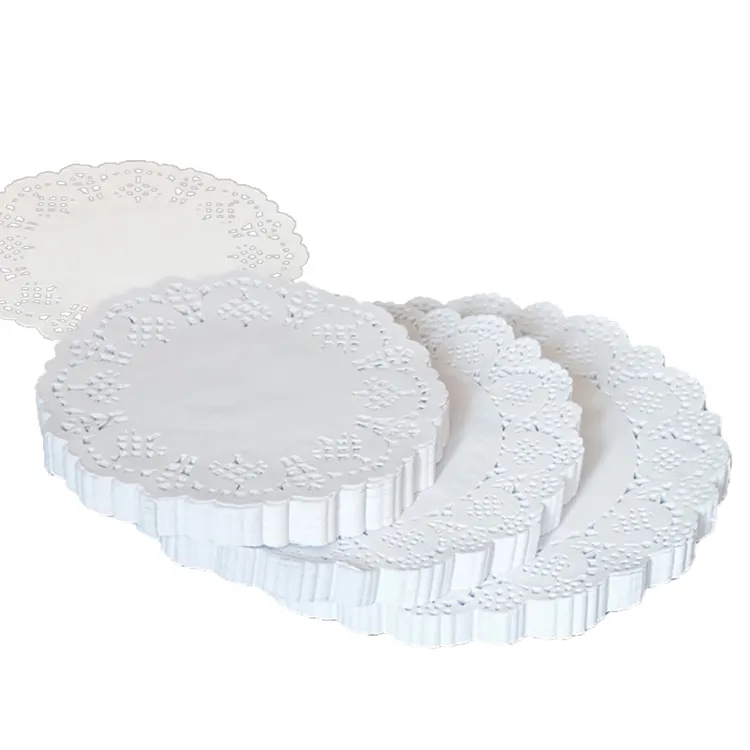 Papel doilies de papel/redondo de renda doilies/papel de bolo descartável