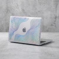 Coque d'ordinateur portable de luxe irisée avec estampage à froid, motif personnalisé, impression colorée, étui en cristal, protection pour MacBook Air/Pro