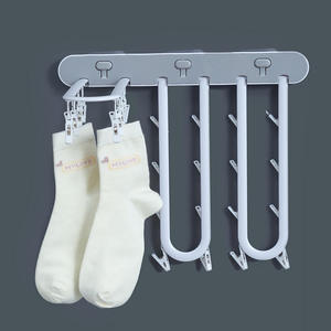 TATINE Séchoir à linge mural multi-têtes pliable avec pinces pour chaussettes et sous-vêtements, forme rectangulaire - Product Image 4